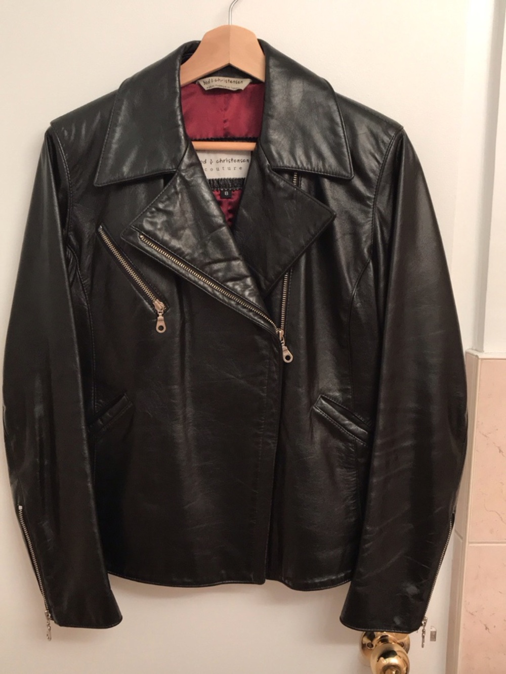 Vintage Bod & Christensen 🇨🇦 Black Leather Biker/Moto Jacket